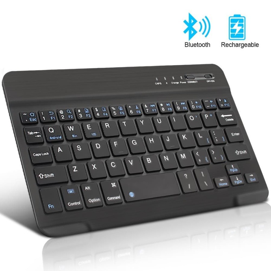 Mini Wireless Bluetooth Keyboard Slim for Windows/Android / iOS /PC - Hitam murah