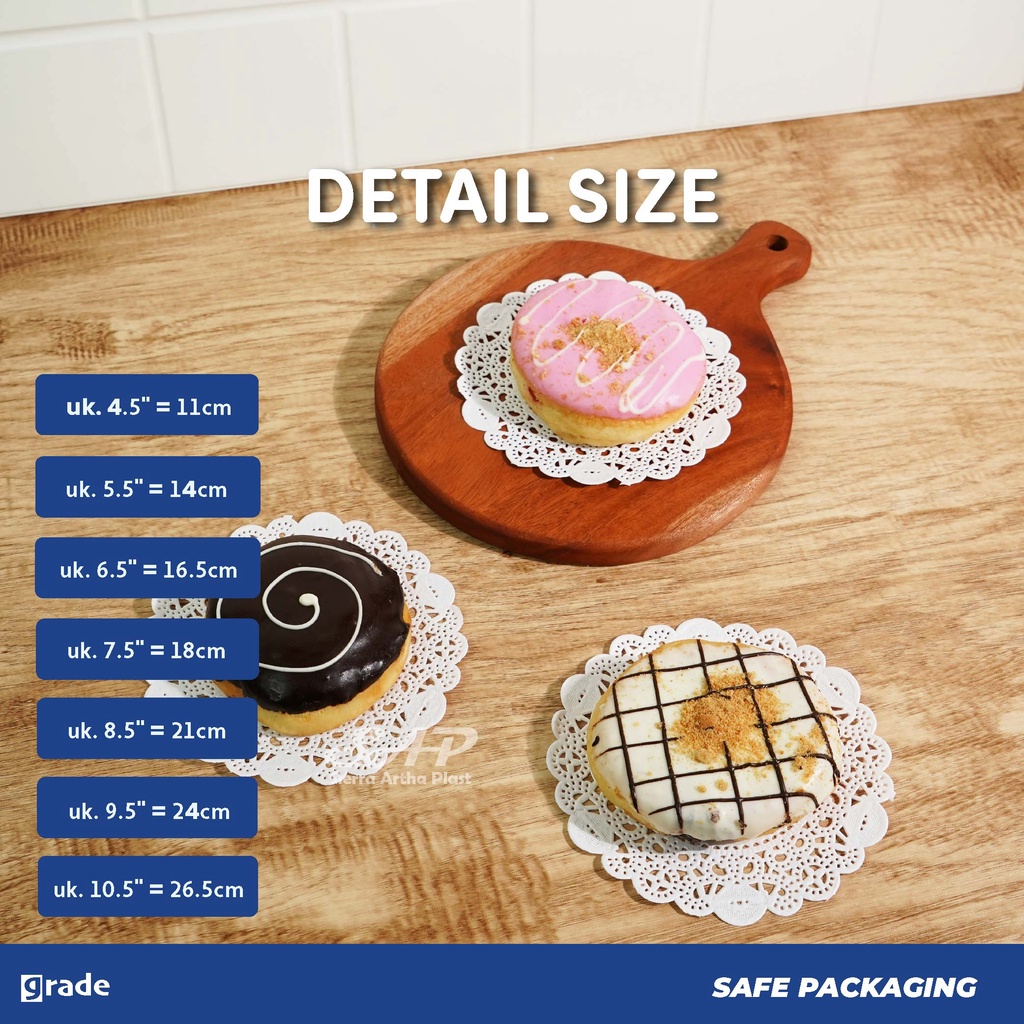 BACA DESCRIPSI SEBELUM CO!! Repack 25 Lbr - Doiles Paper | Kertas Doiles | Alas Kue | Kertas Renda ( Kemasan Repack isi 25pcs )