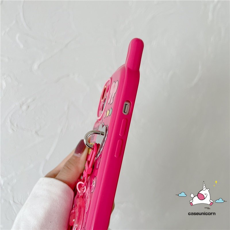 IPHONE Casing Bentuk Ponsel Ponsel Retro Personal Kompatibel Untuk Iphone11 14 13 12 Pro Max7 8 Plus XR X XS MAX SE Kartun Graffiti Stiker Soft Cover Dengan Hiasan Liontin Cinta Hati