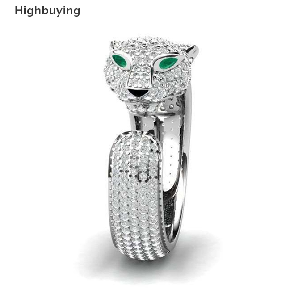 Hbid Fashion Penuh Kristal Bertatahkan Leopard Cincin Pembukaan Unisex Cincin Pesta Perhiasan Hadiah Glory