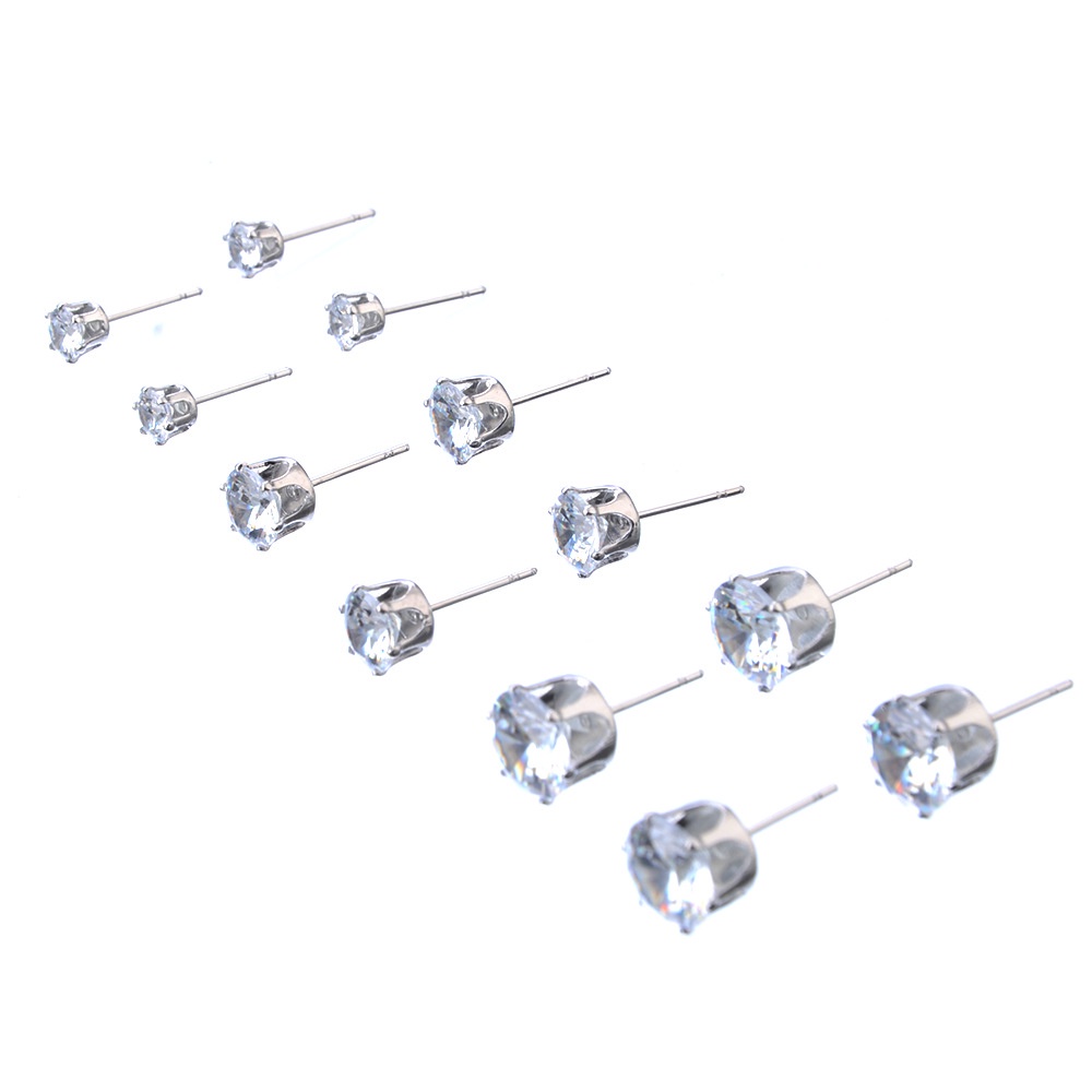 Fashion Size Zirkon Enam Cakar Zirkonium Anting 12pasang Anting Kristal 24set