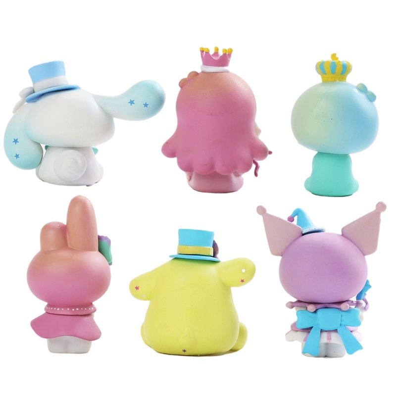 6 Pcs Sanrio Dream Tema Boneka Anime Figure Mainan Pvc Model Patung Anak Perempuan Ulang Tahun Boneka Mainan