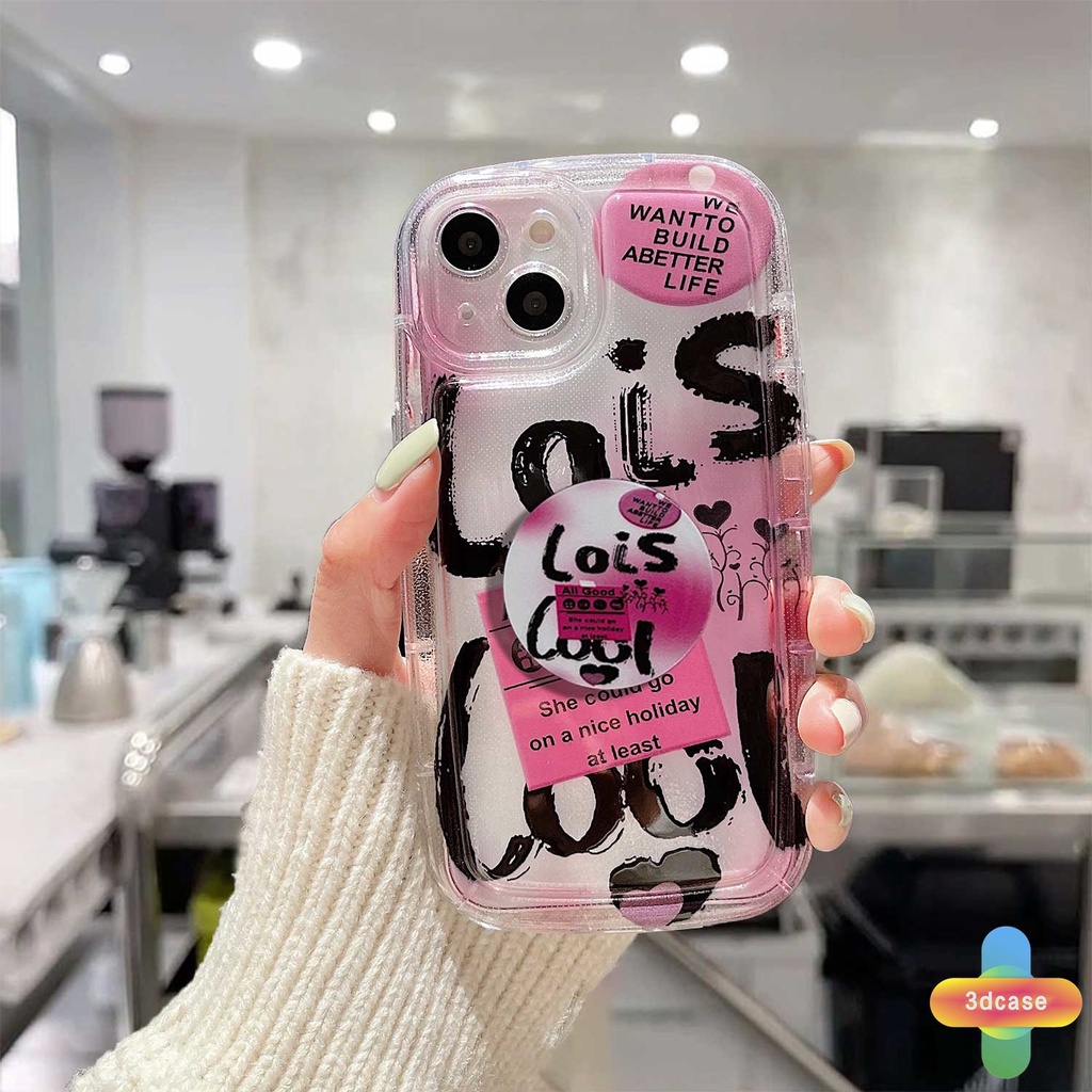 Compatible For Case IPhone 12 11 13 14 PRO MAX 6 7 6S 8 14 Plus X XR XS MAX 11 12 13 Se 2020 6SPlus 7Plus 6Plus 8Plus 14Plus XSMAX Ins English Graffiti Camera Lens Protection Soap Case With Stand