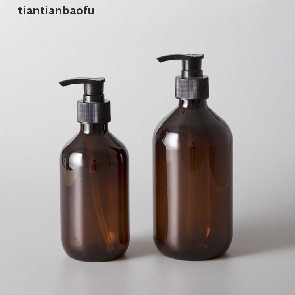 [tiantianbaofu] Botol Pencet Kosong Amber Plastik Dengan Wadah Sample Pump Lotion Hitam Butik