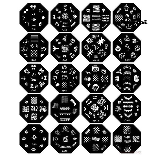 Hi * Manicure Template Nail Art Printing Gambar Polish Stamp Plate Scraper Stamper Kit