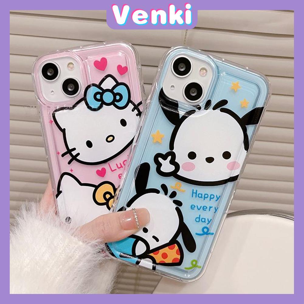 Case For iPhone 14 Pro Max Soft TPU Clear Pink Blue Jelly Airbag Case Cute Cartoon Cat and Dog Camera Protection Shockproof For iPhone 14 13 12 11 Plus Pro Max 7 Plus X XR