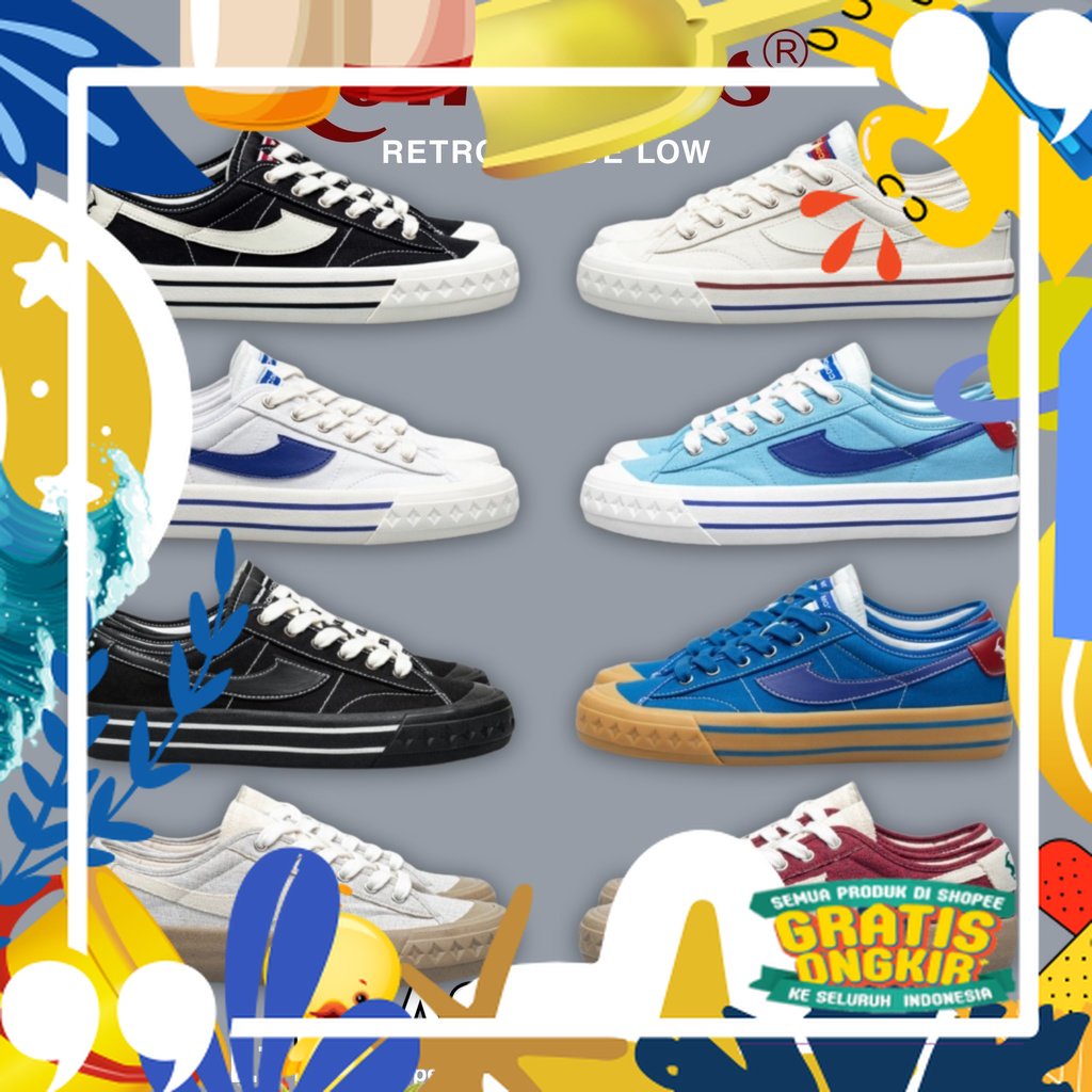 Super Mewah / [ORIGINAL] Compass Retrograde Low Black White / Cream / White Blue / Blue Gum / Baby B