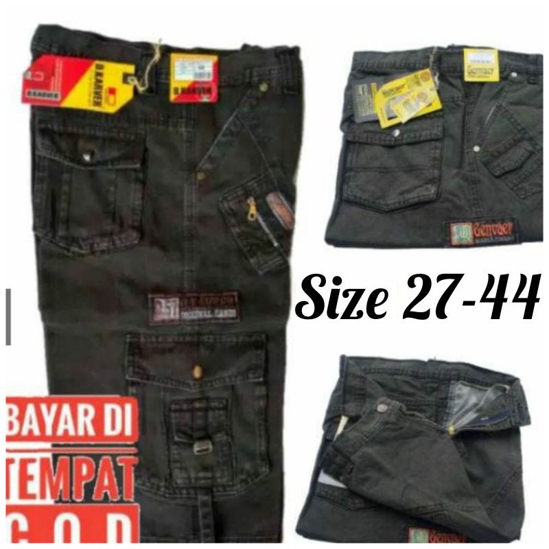 Celana Pendek Cargo Pria 24-44 Bahan Jeans Model Kempol Outdoor Gunung PDL Mma Venum exaver bill bos