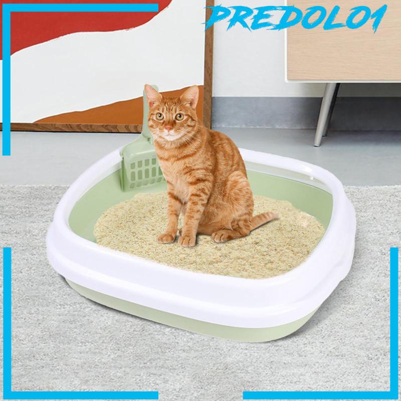 [Predolo1] Cat Litter Box Kitten Toilet Pet Litter Tray Wadah Kotoran Kucing Pispot