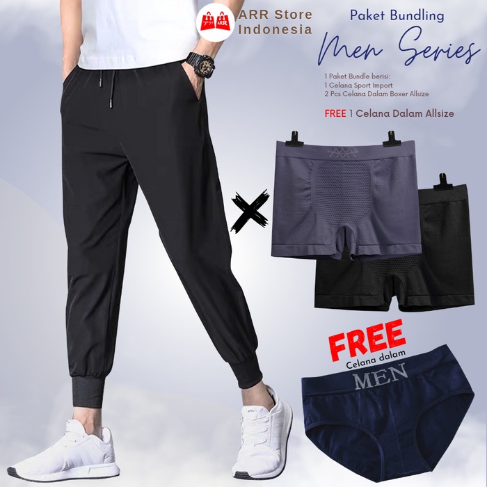 Celana Jogger Pria FREE Celana Dalam ARR Men Series Paket Bundling