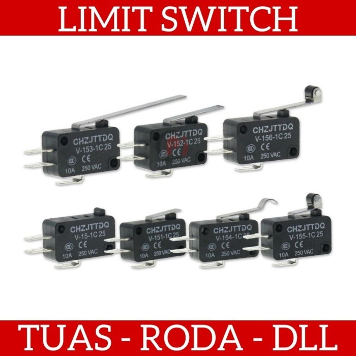 Micro Limit Switch Saklar Sensor Plus Tuas Roda DLL