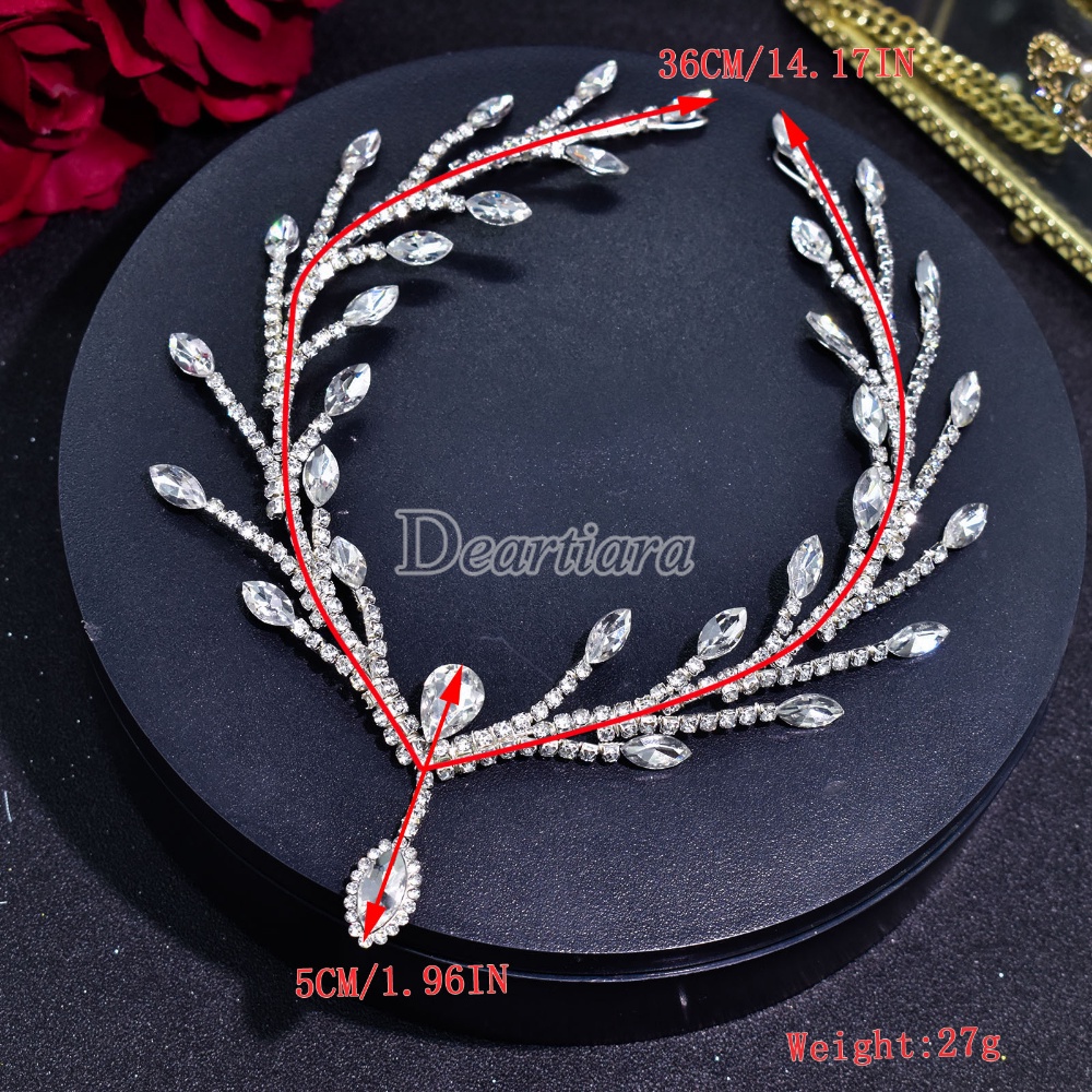 Fashion Bridal Headwear Berlian Imitasi Kepala Rantai Aksesoris Gaun Pernikahan Rambut Band Handmade Liontin Rantai Rambut Band