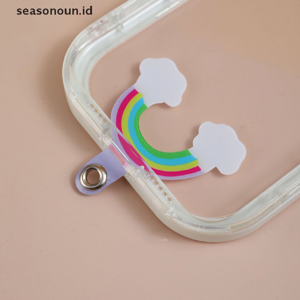 Seasonoun Phone Lanyard Strap Patch Gasket Untuk Ponsel Sling Tether Cloth Card Pengganti Cincin Logam Klip Snap Hang Cord Tabs.