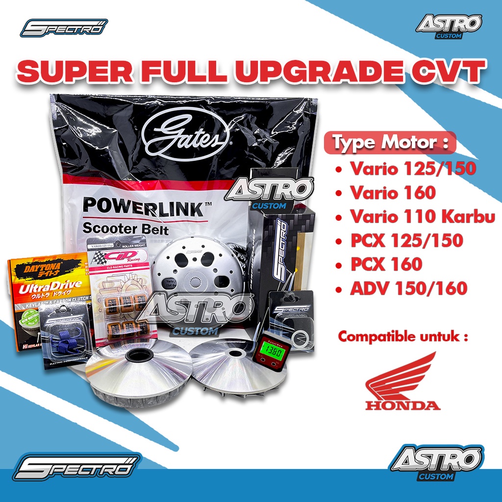 CS Super Full Upgrade CVT VARIO 160 ADV 160 PCX 160 Mangkok Kampas Ganda Daytona Vanbelt Kirian Astr