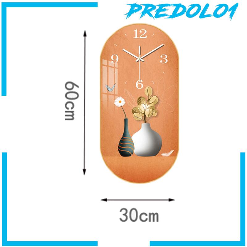 [Predolo1] Jam Dinding Lukisan Porselen Kristal Modern Silent Dekorasi Dapur Besar