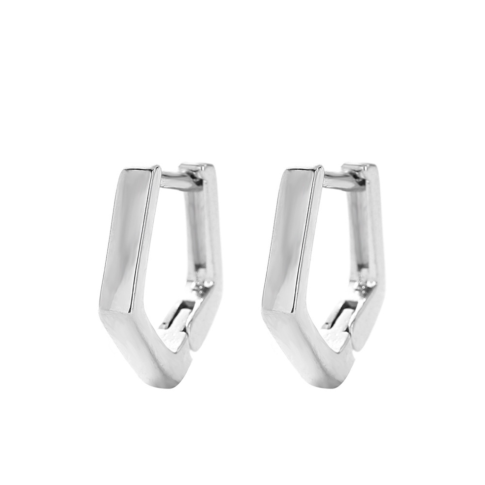 Goldkingdom Aksesoris Perhiasan Fashion Ready Stock Dipetik Saat Tidur Sederhana Dan Serbaguna Anting Kecil Sterling Silver Perempuan Kepribadian Korea Geometris