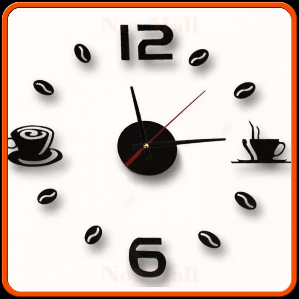 Jam Dinding DIY Giant Wall Clock 40-70cm Coffee Bell -JD091