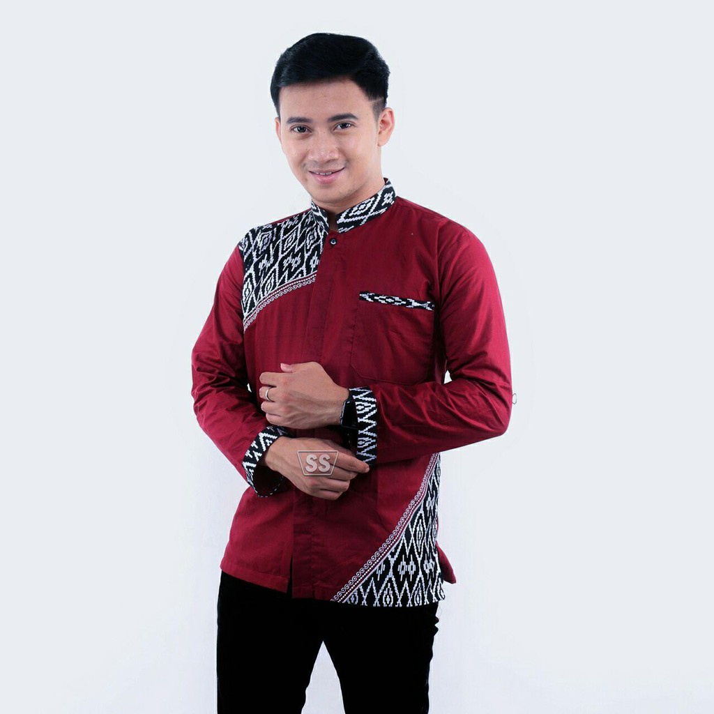 Koko Batik Fashion Muslim Kombinasi C07 Al Haramain Hijau M/L/XL Dewasa