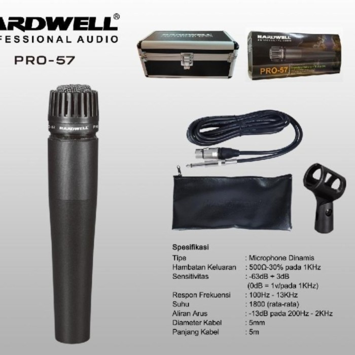 Mic instrumen hardwell pro 57 original microphone kabel pro57