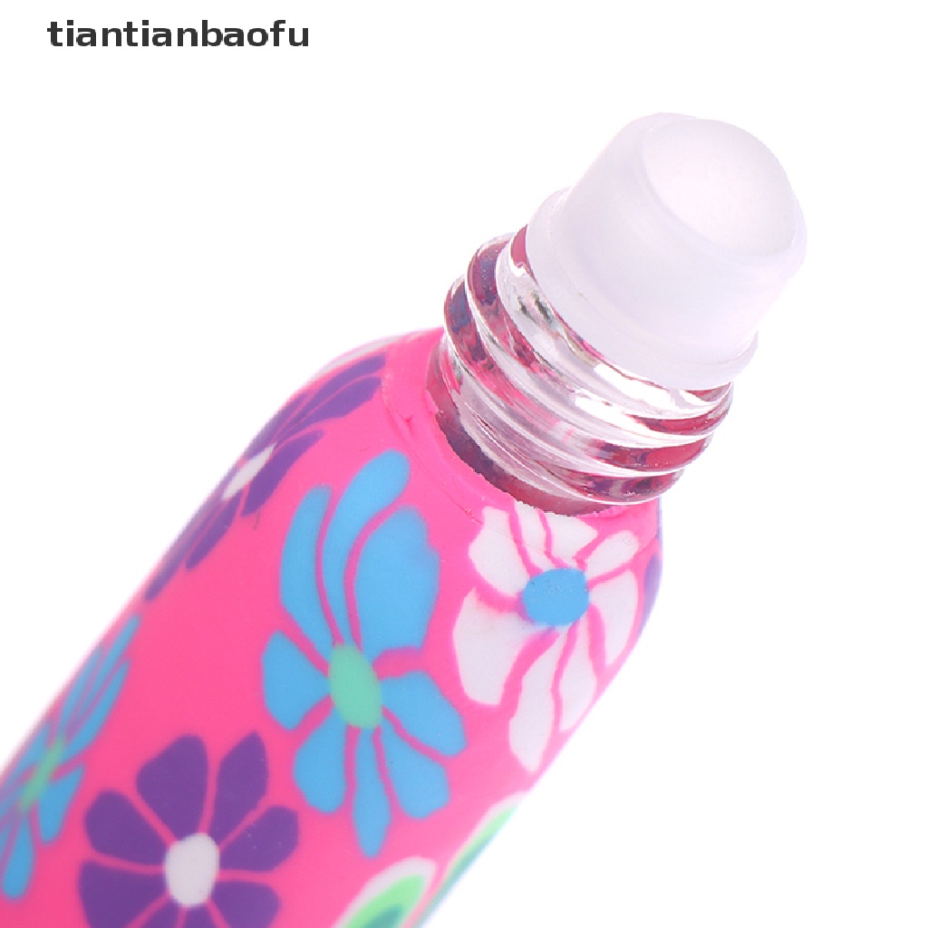 [tiantianbaofu] 5Pcs 10ml Glass Roll On Bottles Empty Polymer Clay  Roller Bottle Boutique