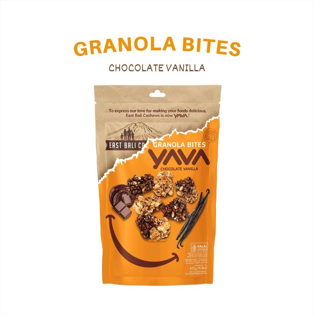 

Granola Bites Chocolate Vanilla 125g - Yava East Bali Cashews