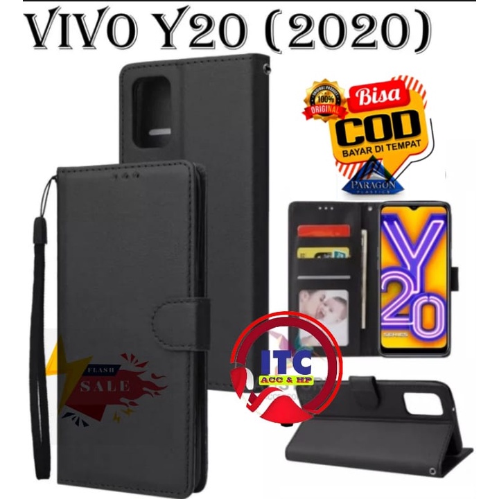 CASE PREMIUM FLIP KULIT DOMPET TYPE HP VIVO Y20 2020  Y20 Y20S Y20A Y20i Y12S DOMPET- FLIP COVER LEA