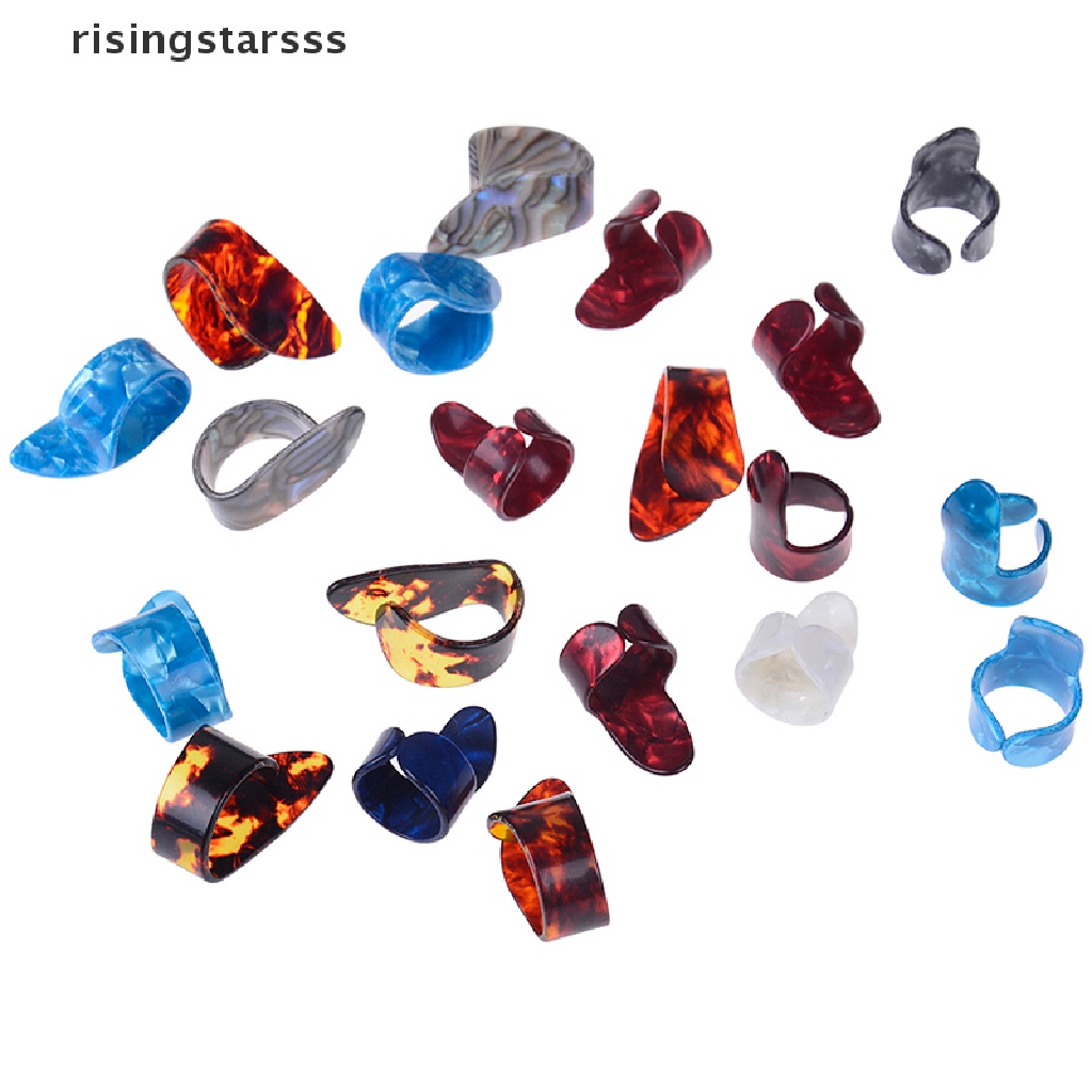 Rsid Span-new Gitar 10pcs Plectrum Nail Picking Thumb Finger Picks Stainless Steel celluloid Jelly
