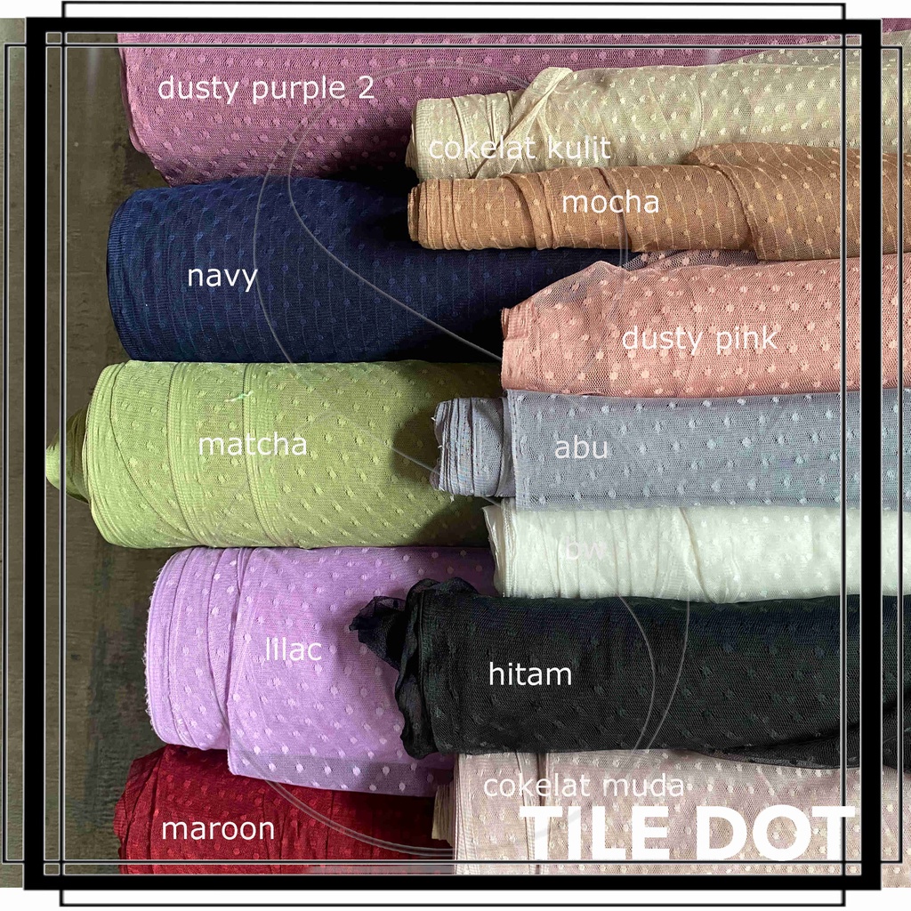 (per meter) KAIN TILE POLKADOT HALUS/SOFT DOT TULLE