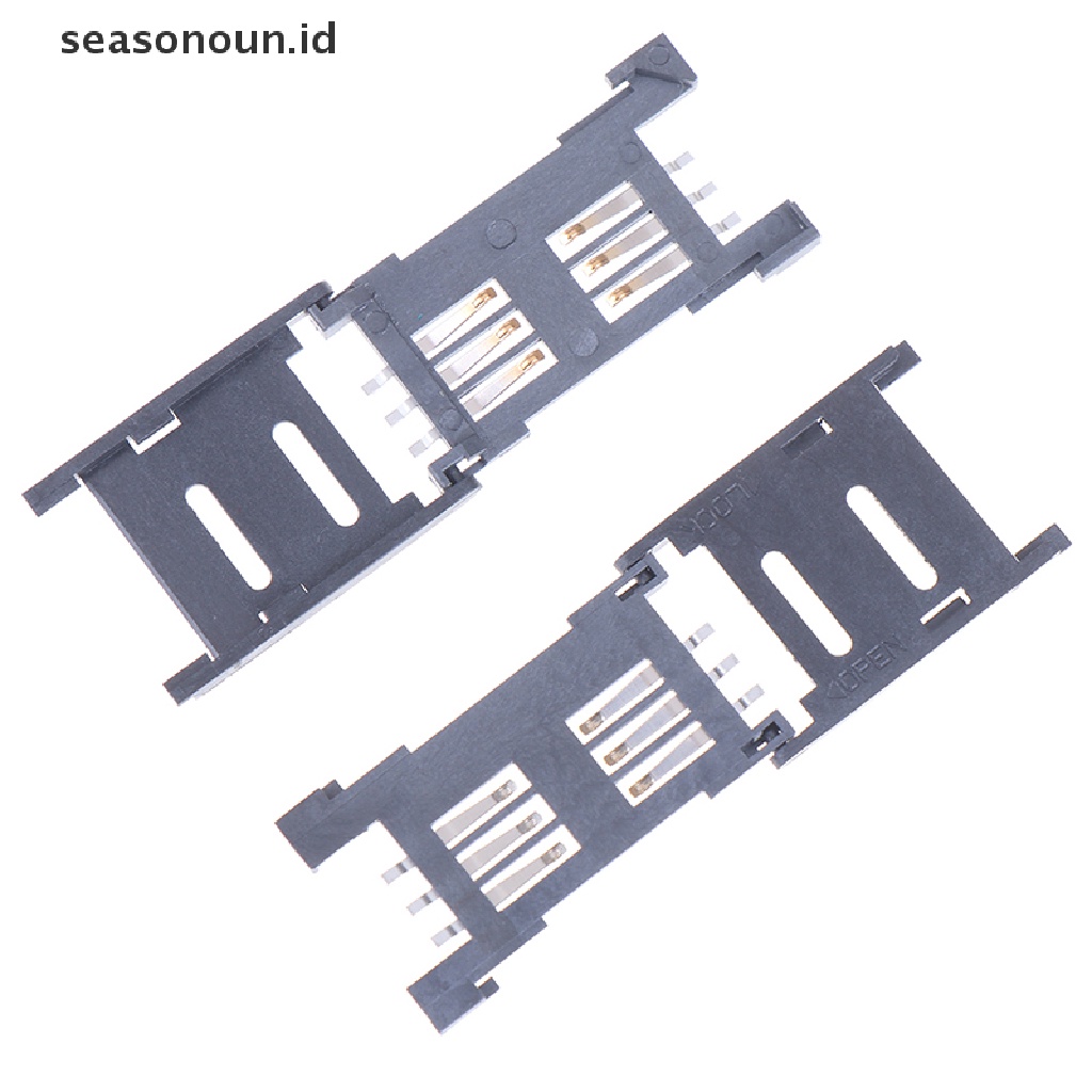 Seasonoun 10PCS Holder SIM Card Soket Kartu 6PIN Konektor Slot SIM Card Untuk Telepon.