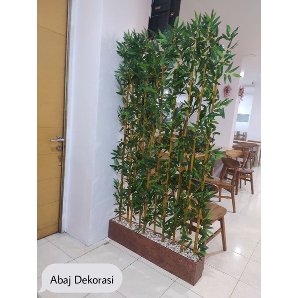 partisi pembatas ruangan tirai penyekat lemari rak sekat 2muka dekorasi bambu partisi 170cm Partisi 