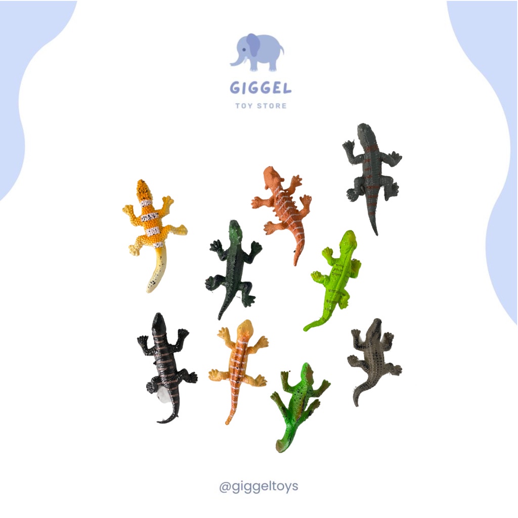 [ Giggel ] Reptil Figure Isi 9 Pcs / Mainan Action Figur Binatang Reptil / Mainan Hewan Reptil Miniature Bahan Karet