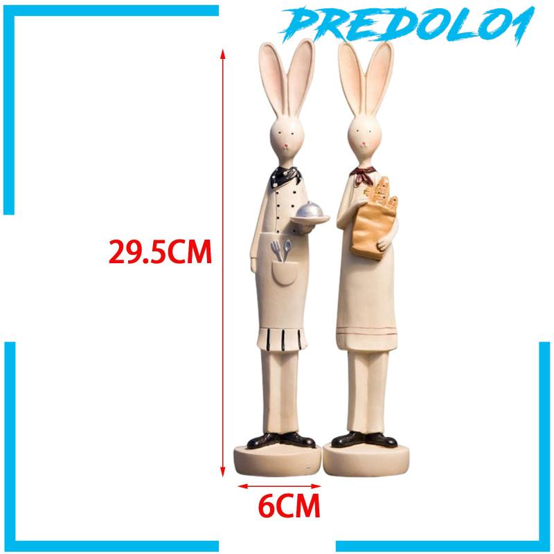 [Predolo1] 2buah Patung Kelinci Handmade Angka Kelinci Art Bunny Figurines