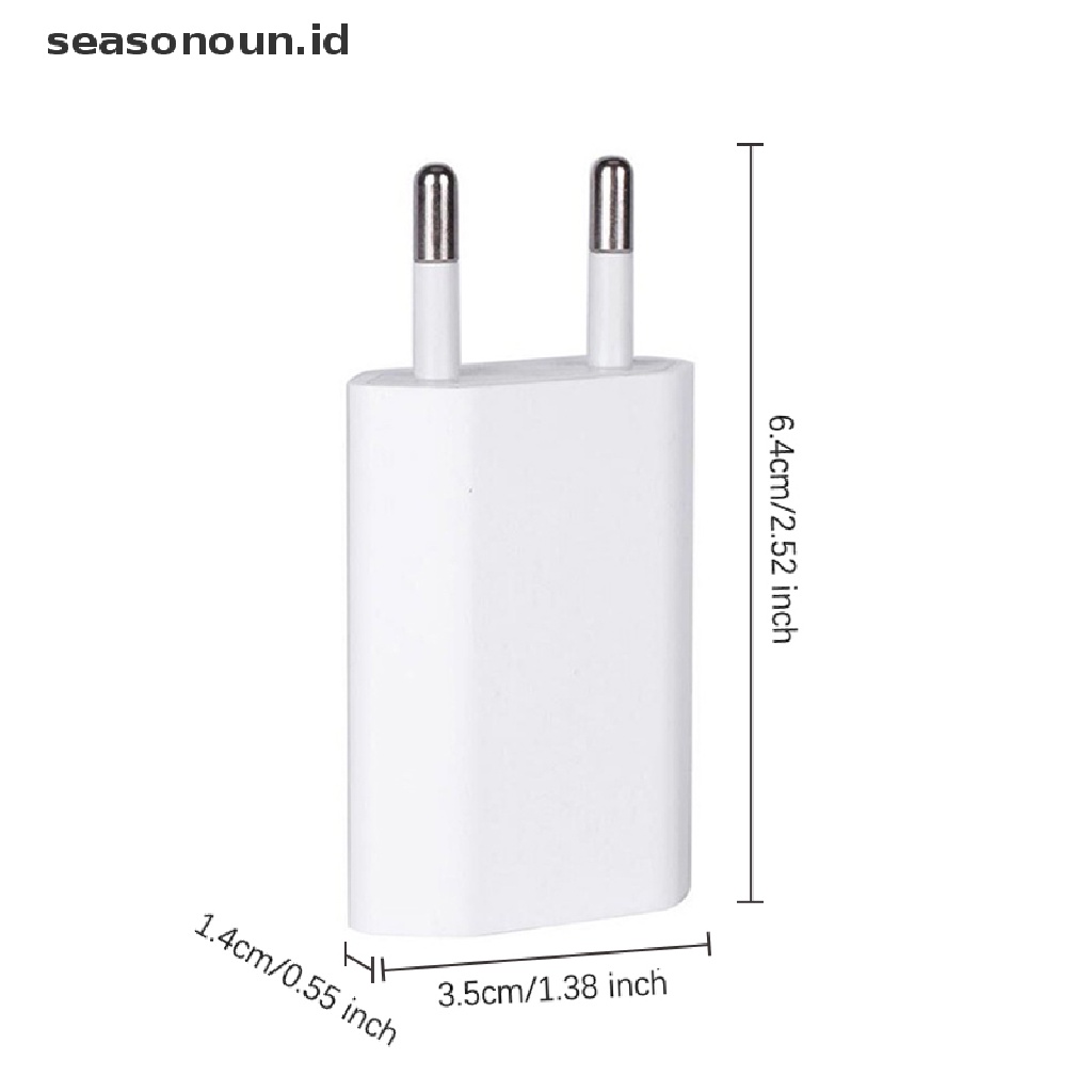 Seasonoun Kabel USB Charger Telepon 5V 1A EU Plug Travel Phone Charger EU/USA Plug Standard Universal USB Charger Dinding Travel Charger Power Adapter.