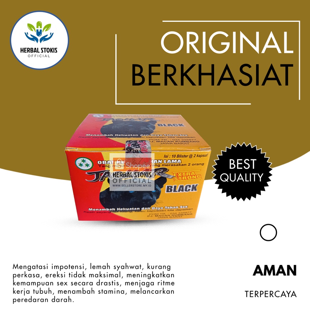Suplemen Kapsul Herbal Jamu HerbalJaguar Black Original Obat (Kuat) Obat Tahan Lama Obat (Ejakulasi)