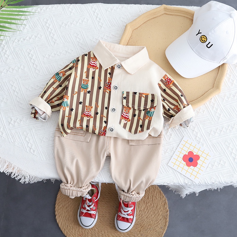 Setelan Kemeja Anak Laki Laki Baju Anak Import Set J0NAS