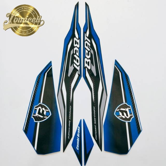 striping decal honda beat fi esp 2018 2019 biru hitam stiker lis motor