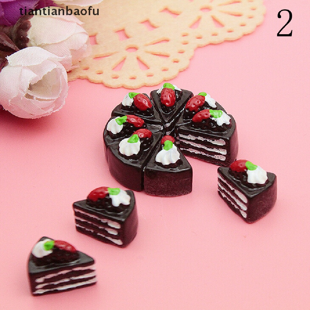 [tiantianbaofu] 10 Pcs DIY Baru Cabochons Kerajinan Bunga Segitiga Kue Resin Flatback Scrapbooking Butik