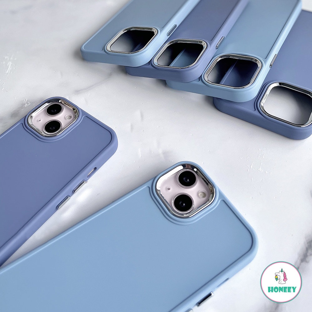 Casing Ponsel Lensa Electroplated Polos Sederhana Kompatibel Untuk iPhone 11 Pro Max14 12 13pro 14plus Silikon Lembut Shockproof Penutup Belakang