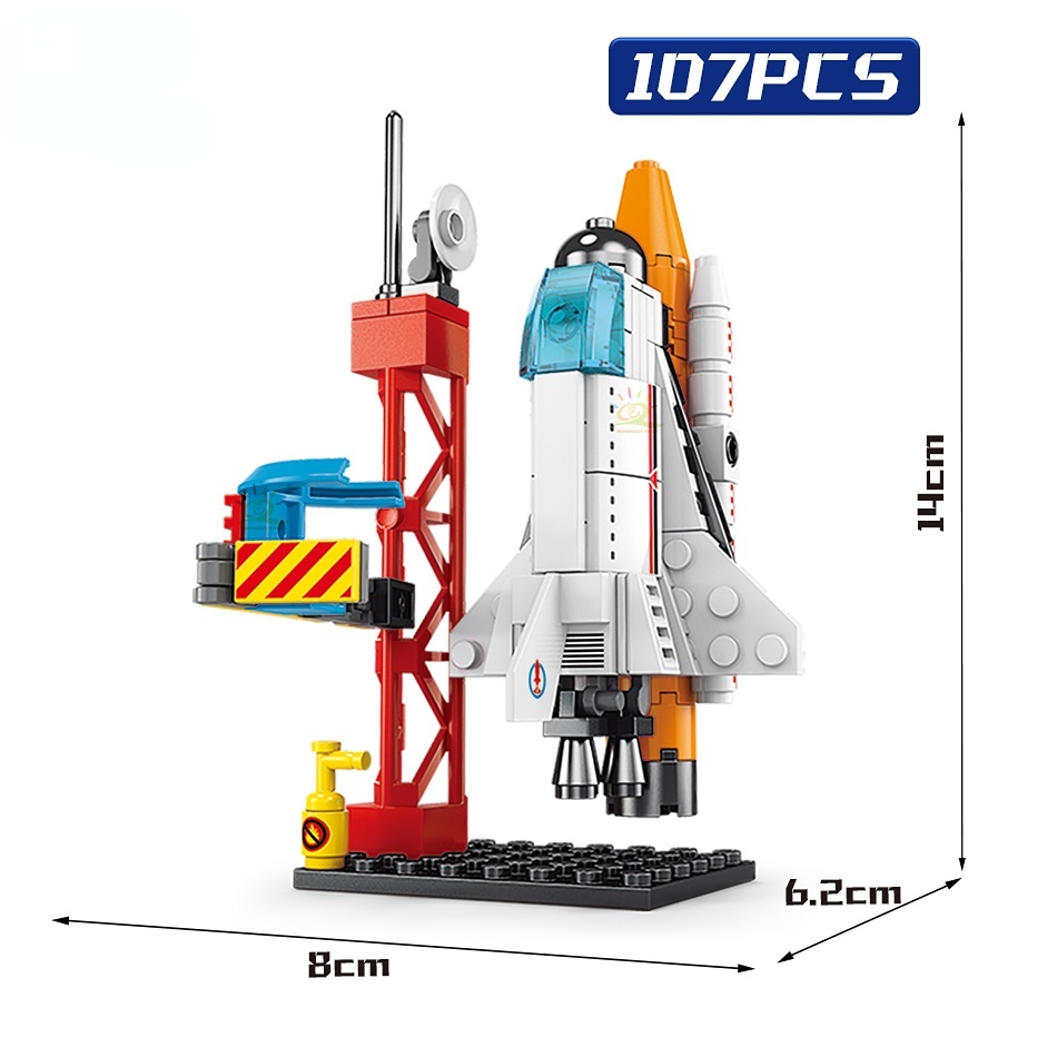 New Mini Space Aviation Berawak Roket Model Blok Bangunan Bata Dirgantara Kota Mainan Konstruksi Anak Untuk Anak-Anak