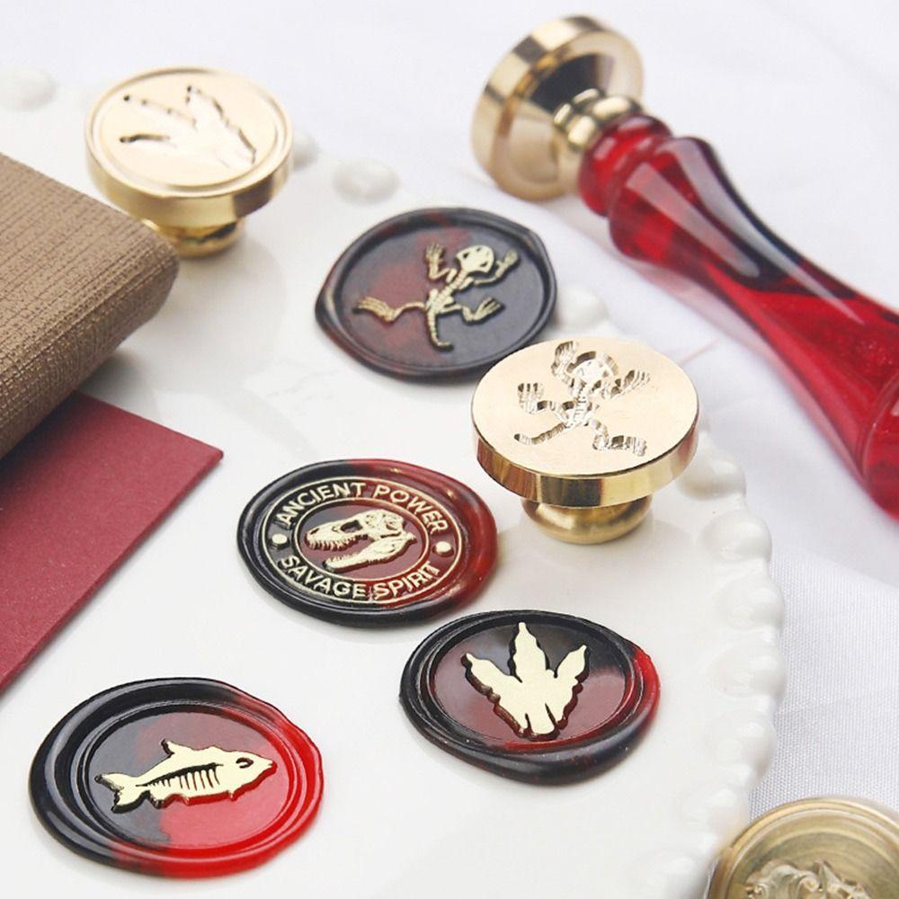 R-flower Seal Copper Head Hias Undangan Diy Amplop Undangan Dinosaurus Sealing Wax Stamp