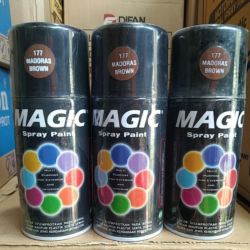 cat semprot pilok pilox magic spray paint magic madoras brown 177 300cc coklat tua coklat gelap