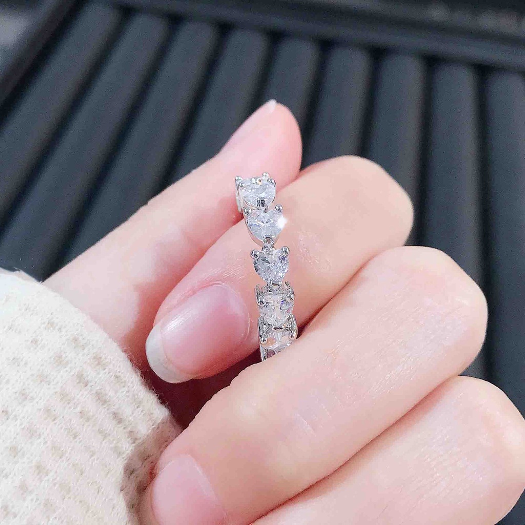 Goldkingdom Aksesoris Perhiasan Fashion Ready Stock Mosan Berlian Cincin Perempuan Ins Fashion Angin Dingin Cinta Makanan Ring