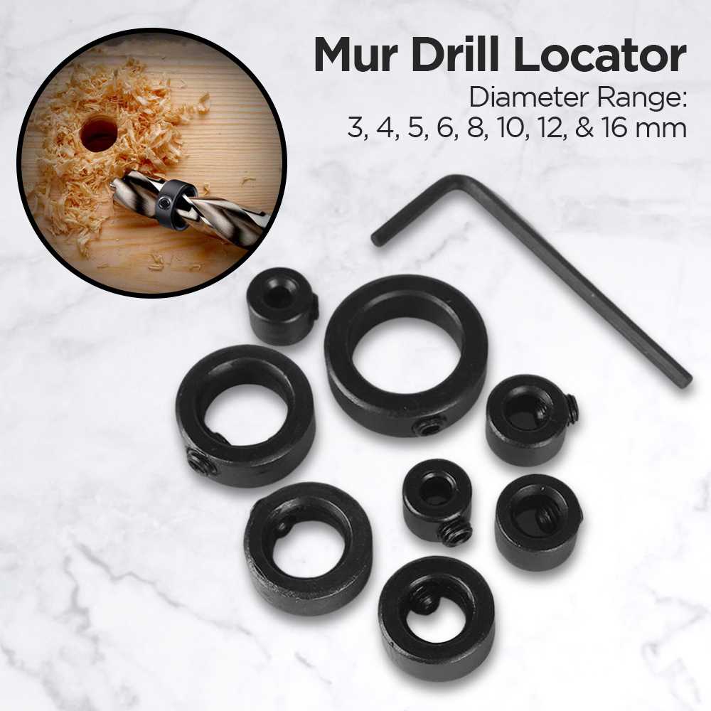 (BISA COD) FTIHSHP Xcan Mur Drill Locator Stop Collar Ring Positioner 3mm-16mm 8PCS - WX012