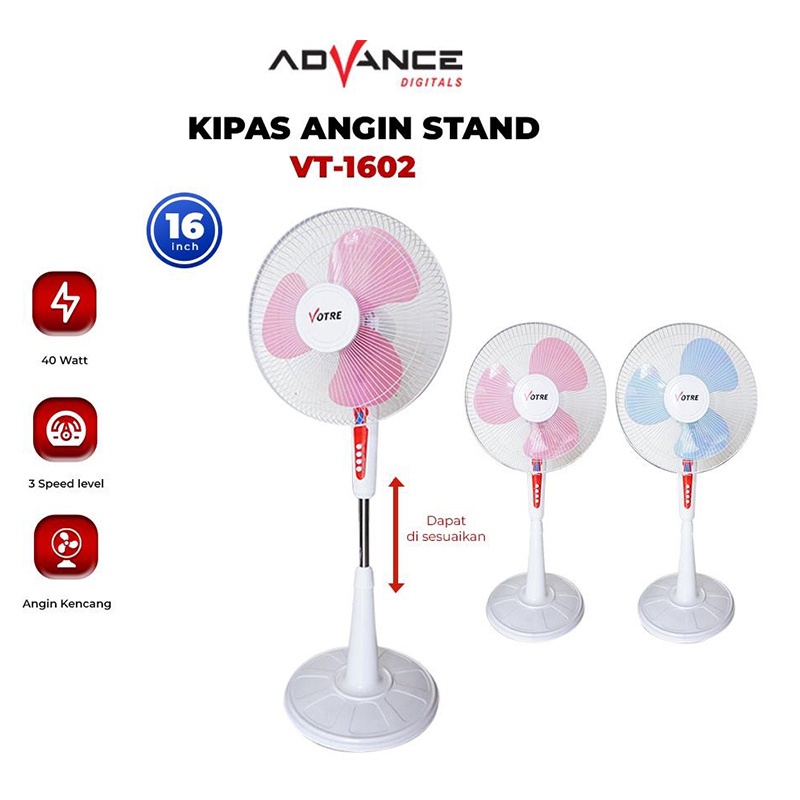 【Garansi 1 Tahun】Advance Kipas Angin Stand Fan 16 inch kipas hemat energi kipas angin murah