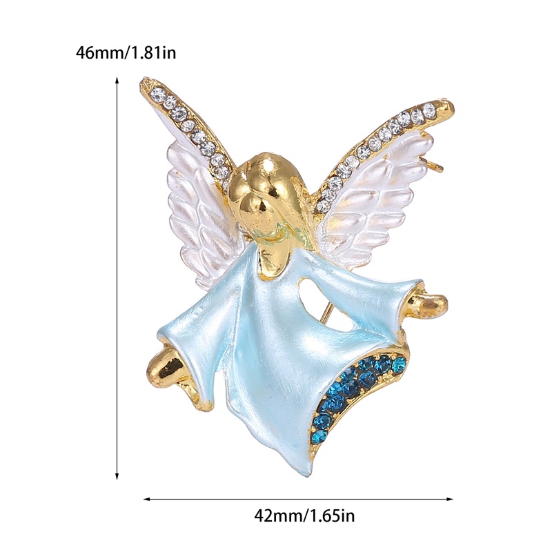 Cute Angel Alloy Bros Untuk Wanita Gadis Enamel Retro Berlian Imitasi Pernikahan Lapel Pin Brooch Perhiasan Hadiah