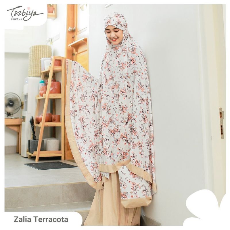 Mukena Tazbiya Zalia List Series Allsize Jumbo Katun Rayon Motif