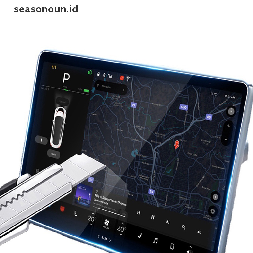 Seasonoun For Tesla Model 3y Layar Tengah 15inch Touchscreen Protector Tempered Film.