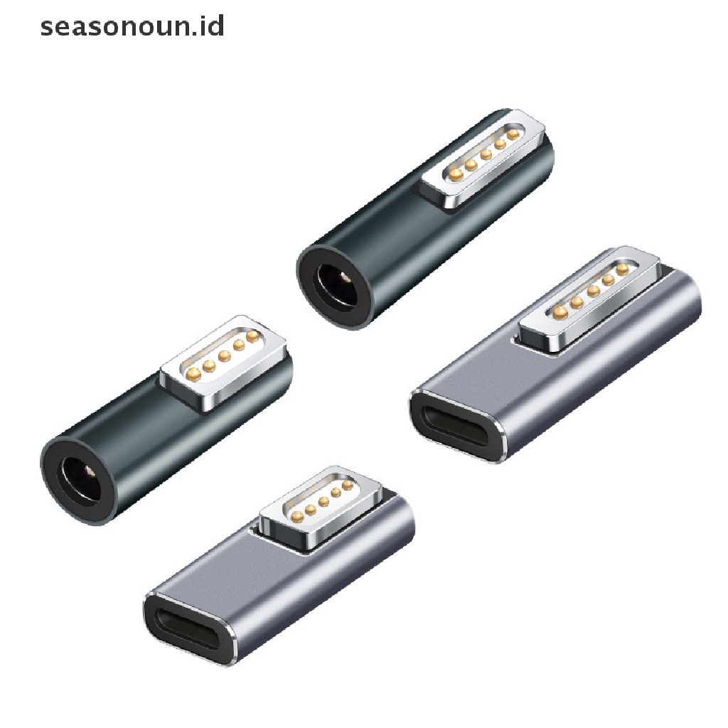 Seasonoun Portable LED Aluminium Alloy PD Pengisian Cepat Konversi Tipe C/DC5.5 Magnetic USB PD Adapter Plug Converter Untuk Magsafe2.