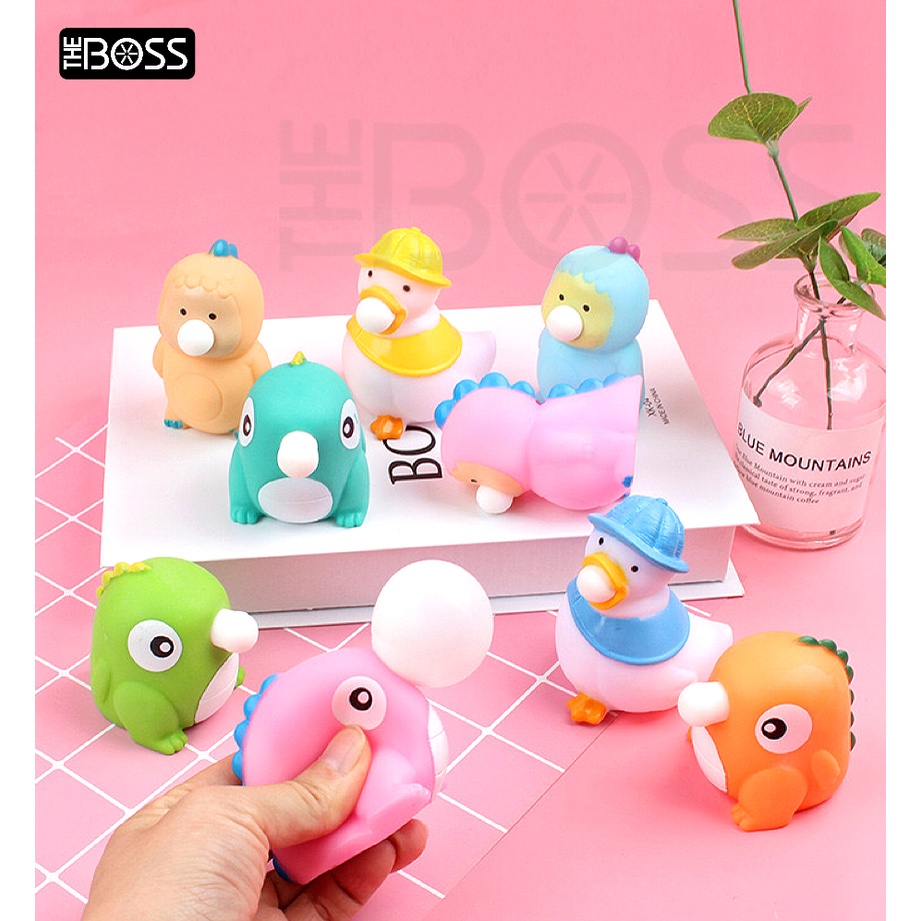 Mainan Squishy Dino Pop it Karet Silikon Balon Silicone Pencet Lentur Aman