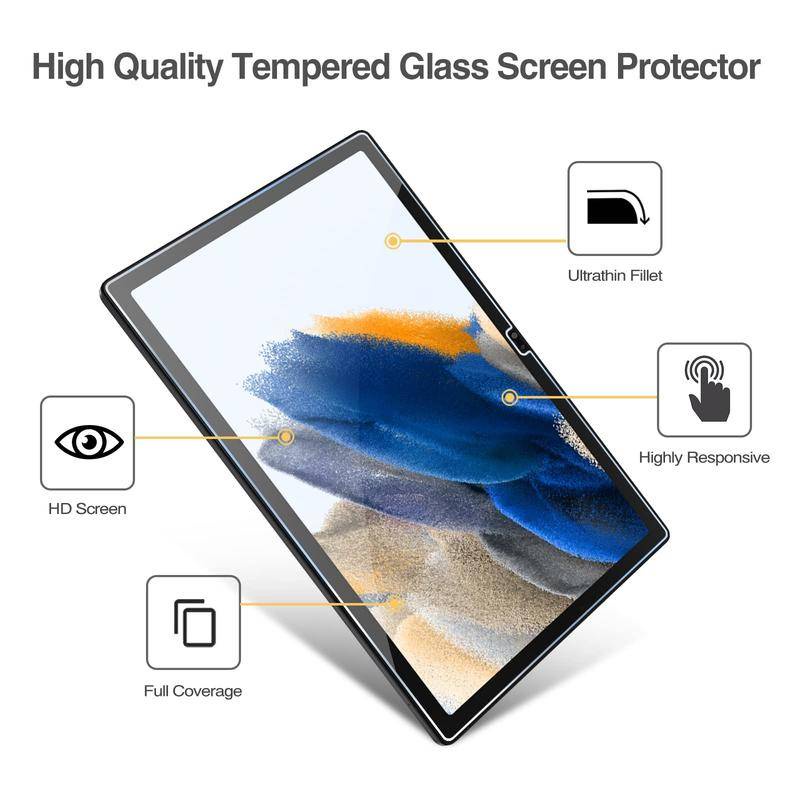 2pcs Untuk Samsung Galaxy Tab S8 S7 Plus Ultra S6 A7 Lite A8 S5e T505 T225 X205 T865 P615 Pelindung Layar Tempered Glass Film Untuk Samsung Tab A 8.0 8.4 10.1 10.5 P355 T355 T595 T515